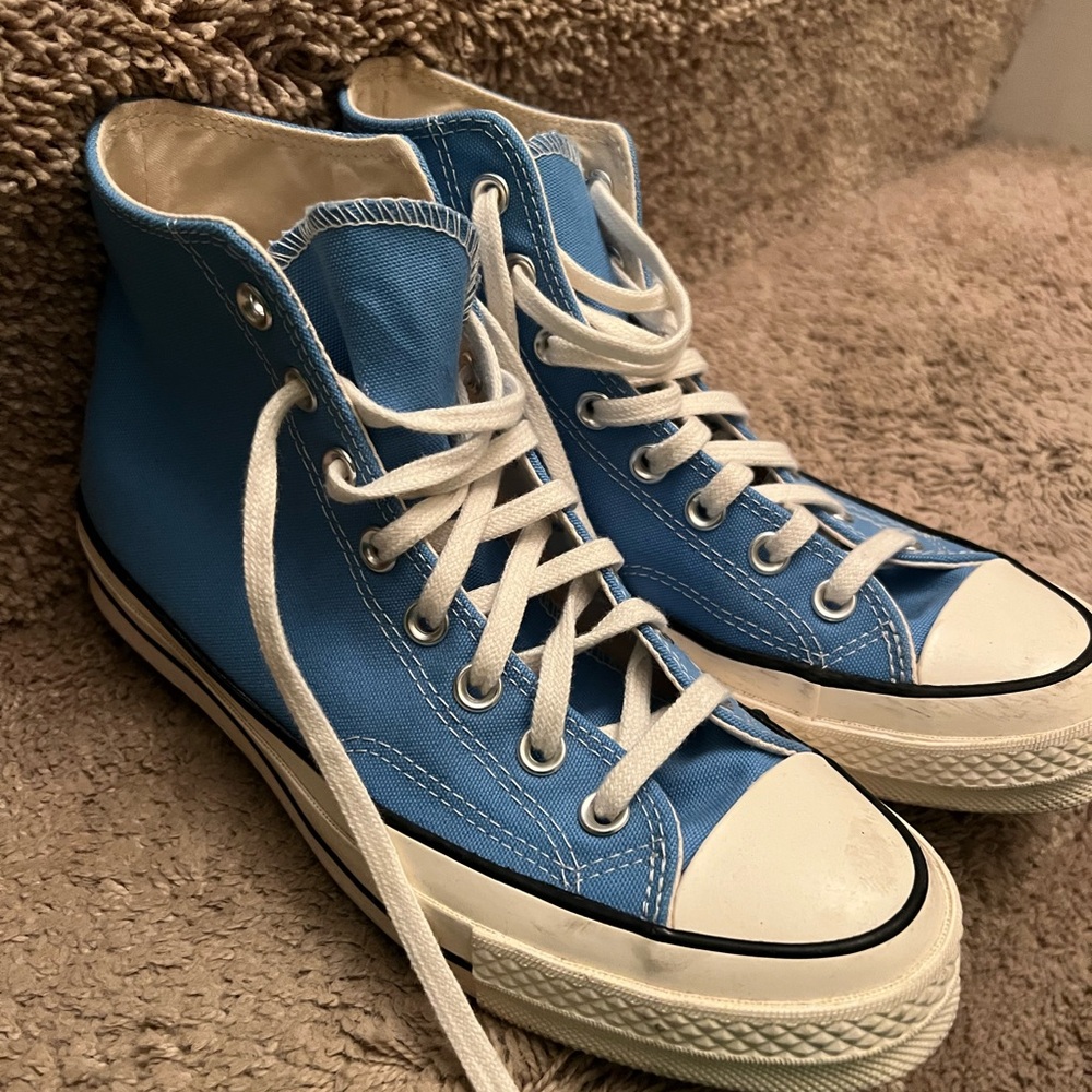 Converse Sky Blue High-Tops with White Accents